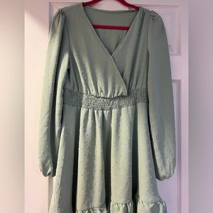 Mint Ruffle Sleeve Dress